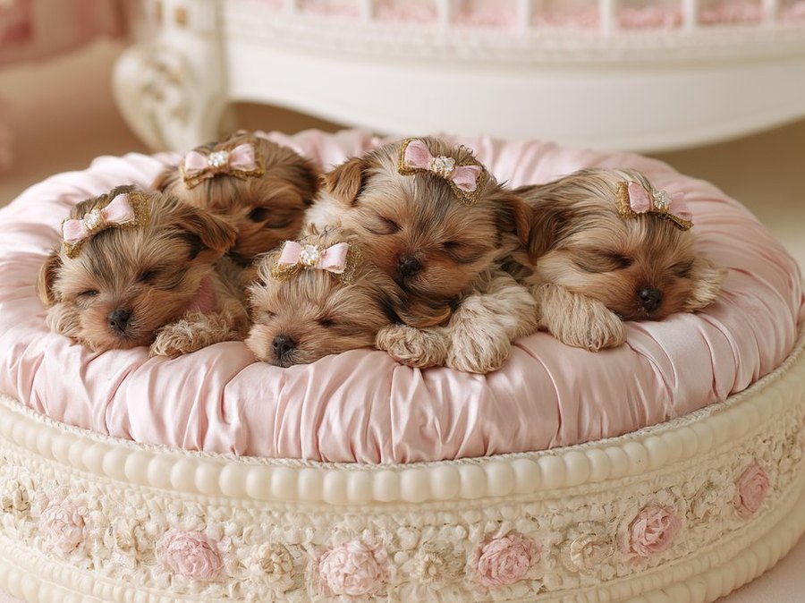 Yorkie puppy at home